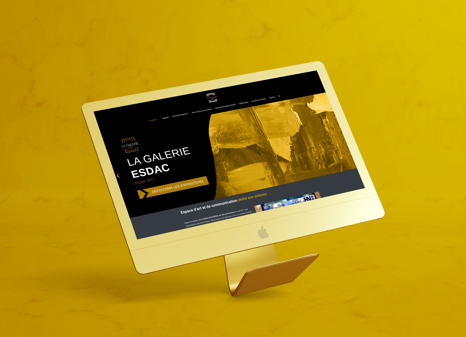 Site Internet de la galerie d'art ESDAC - Graphiste web designer aix-en-provence